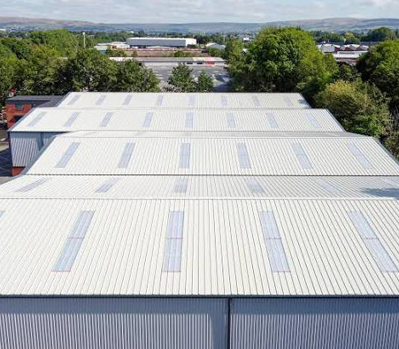 composite roofing installation on a commercial property